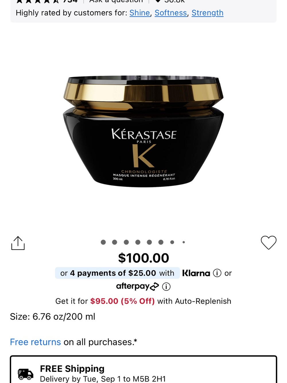 Chronologiste Intense Regenerating Hair Mask - Black & Gold